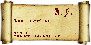 Mayr Jozefina névjegykártya